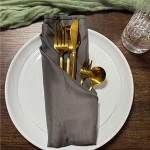 Gold and Gray Flatware Set for Dining